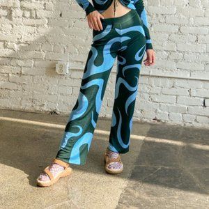 Paloma Wools Fuego pants in blue and green